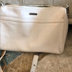 White leather purse